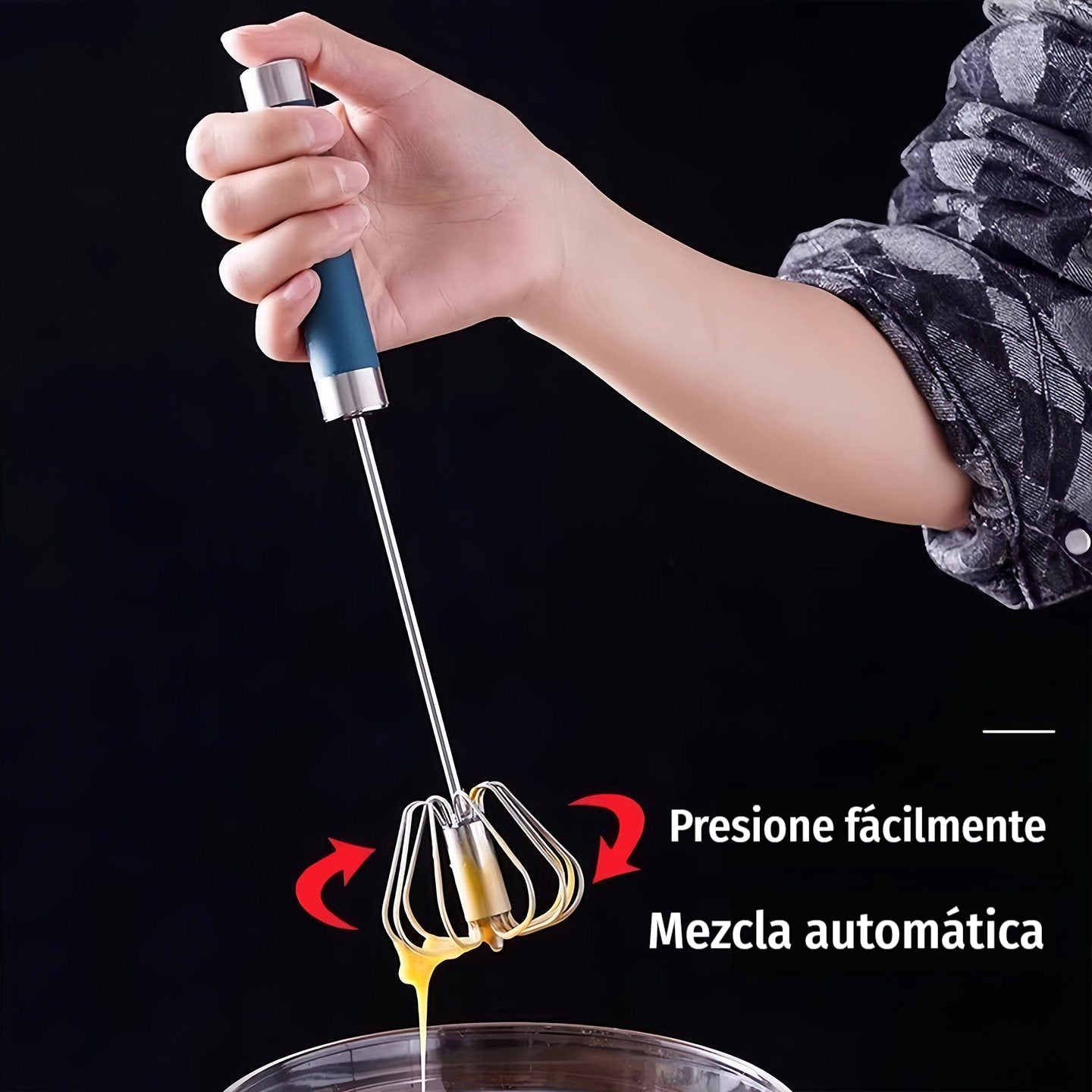🥇24 € [2-dielna sada] Poloautomatický šľahač vajec z nehrdzavejúcej ocele