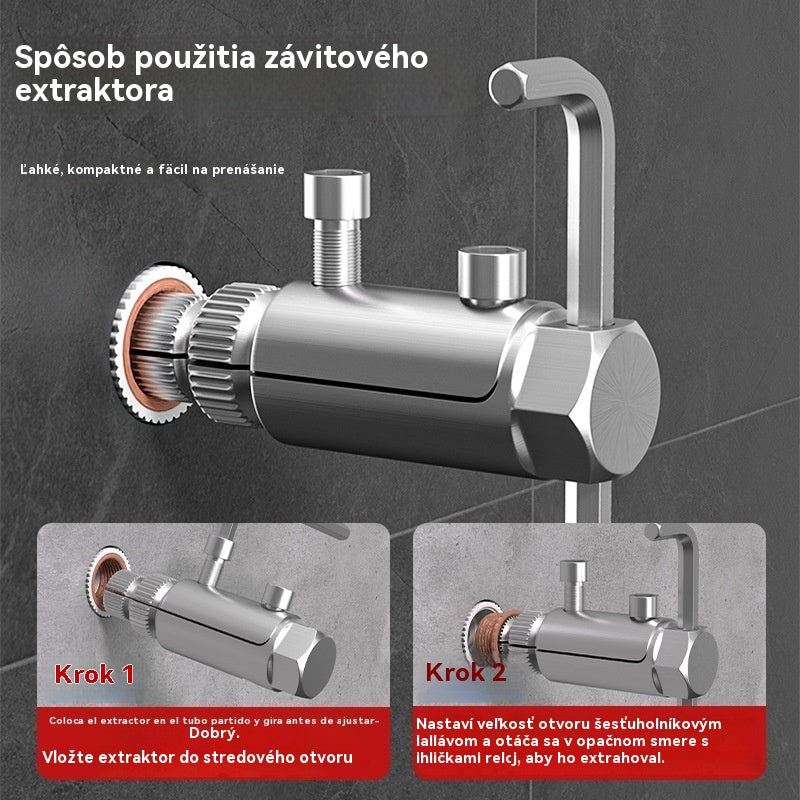 🔥【Kúpte 1 a získajte 1 zadarmo】Odstraňovač pretrhnutých závitov pre rohový ventilový kohútik, univerzálny kohútik