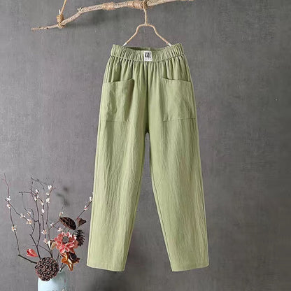 😍【50% zľava】✨👖 Novinka 2026 – Dámske voľné a pohodlné bavlneno-lanové nohavice, jednoduché a univerzálne, nevyhnutný kúsok do šatníka.