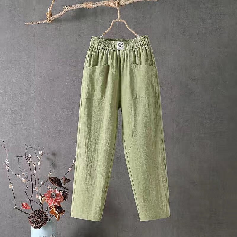 😍【50% zľava】✨👖 Novinka 2026 – Dámske voľné a pohodlné bavlneno-lanové nohavice, jednoduché a univerzálne, nevyhnutný kúsok do šatníka.