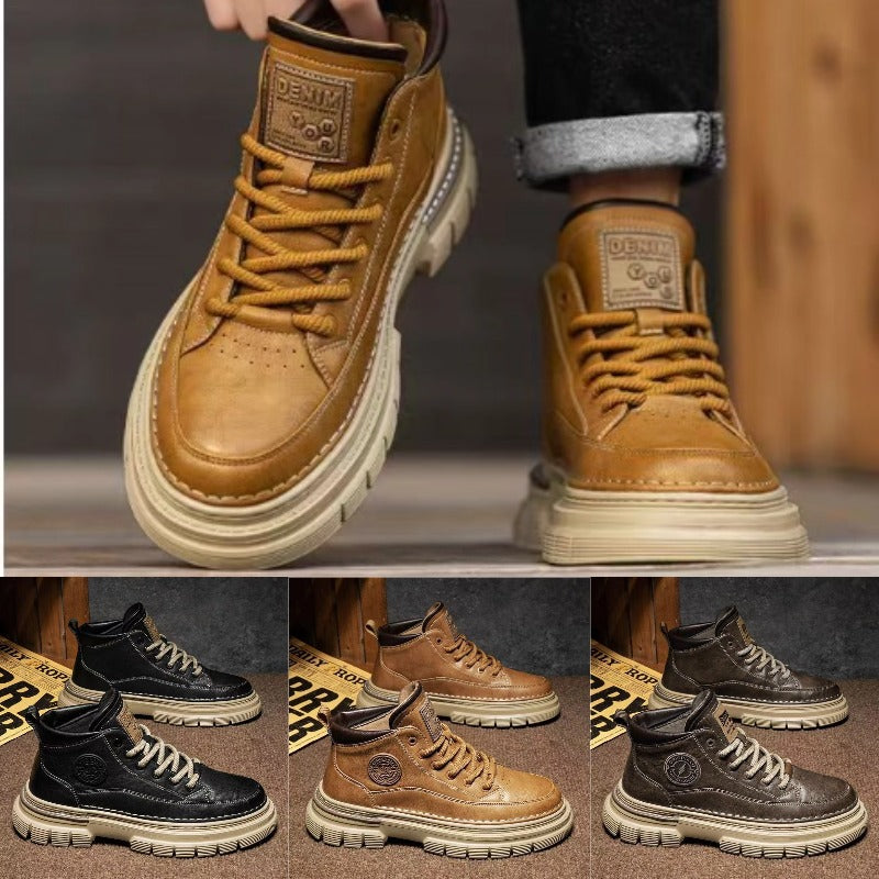 💪【Oferta especial por tiempo limitado】Botas altas retro para hombre estilo británico, otoño e invierno