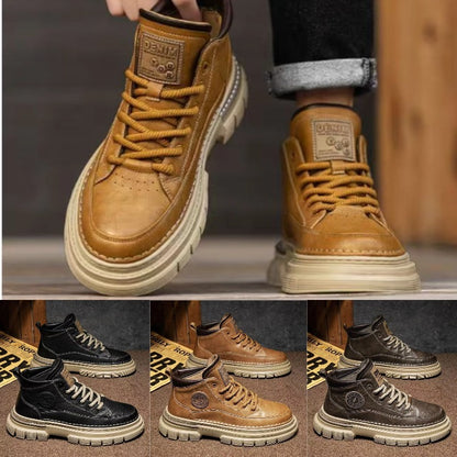 💪【Oferta especial por tiempo limitado】Botas altas retro para hombre estilo británico, otoño e invierno