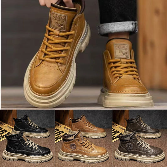 💪【Oferta especial por tiempo limitado】Botas altas retro para hombre estilo británico, otoño e invierno