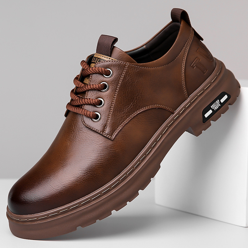 🏆【39-44】Zapatillas de cuero cosidas a mano para hombre – Cuero genuino de alta calidad, diseño cómodo y suela de goma resistente para el uso diario