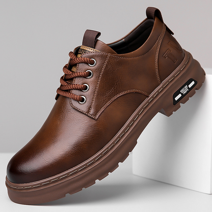 🏆【39-44】Zapatillas de cuero cosidas a mano para hombre – Cuero genuino de alta calidad, diseño cómodo y suela de goma resistente para el uso diario