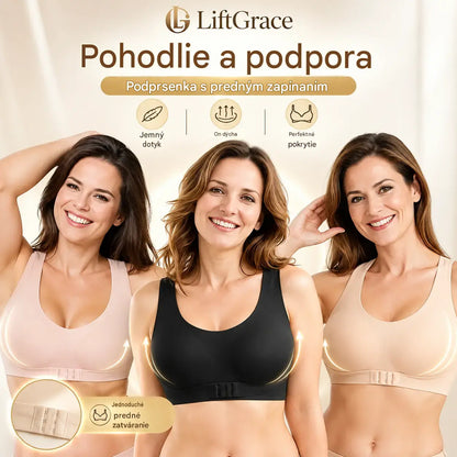 🎉VÝPREDAJ POSLEDNÉHO DŇA - ZĽAVA 60%⚡Podprsenka s jednoduchým zapínaním spredu a prekríženým chrbtom, korekciou držania tela a podprsenkou bez kostic pre plnú oporu a pohodlie