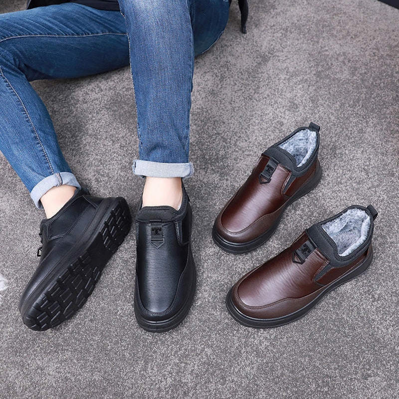 Botas de invierno nuevas para hombre, de terciopelo y algodón grueso.