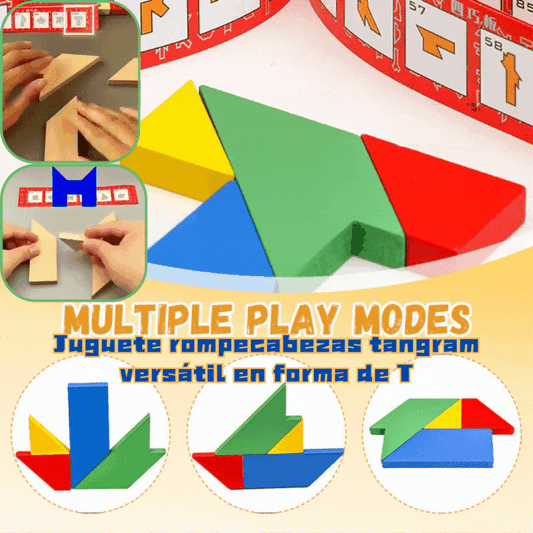 🧩【Купете 1, вземете 1 безплатно】🎉 Многофункционален Т-образен пъзел танграм – Забавление и развитие на логическо мислене за всички възрасти! (2 артикула)🧠✨