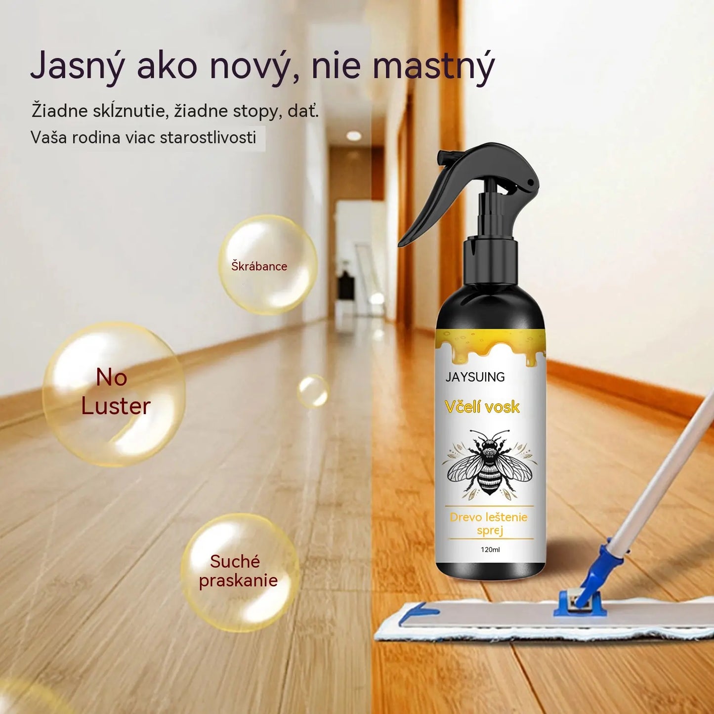 【Kúp 1 a získaj 1 zadarmo】🍯 Leštiaci sprej na drevo s včelím voskom na údržbu nábytku a prevenciu prasklín.【2 položky】