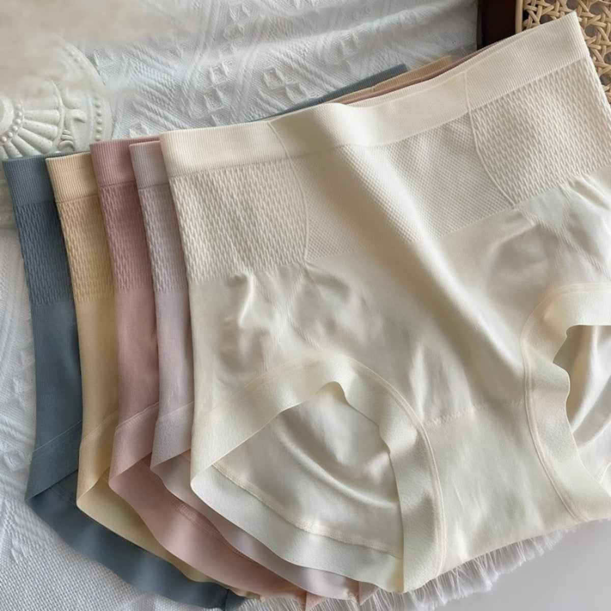 🔥🩲【Gran oferta🔥 7 piezas 】Ropa interior sin costuras para mujer con control de barriga y cintura alta – Hecha de 100% algodón, cómoda, transpirable y con propiedades antibacterianas.