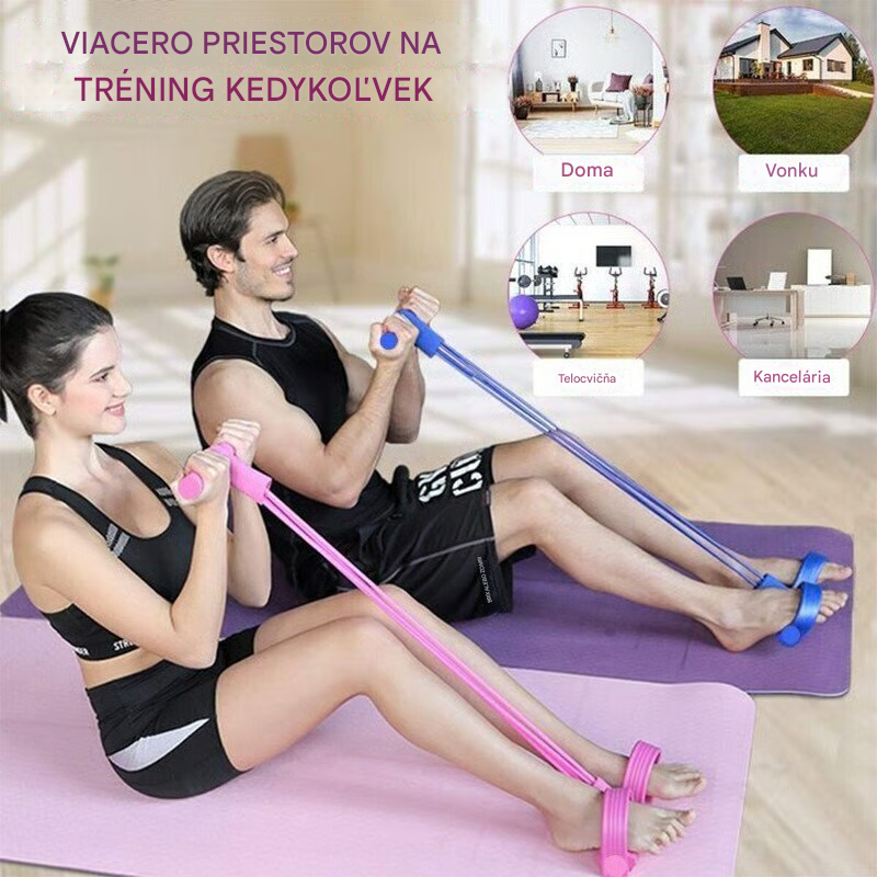 💜 POSLEDNÁ PONUKA - 50% ZĽAVA💜 Vybavenie na posilňovanie brušných svalov, posilňovacia guma s nožnými opierkami, ideálna na brucho, ruky aj nohy