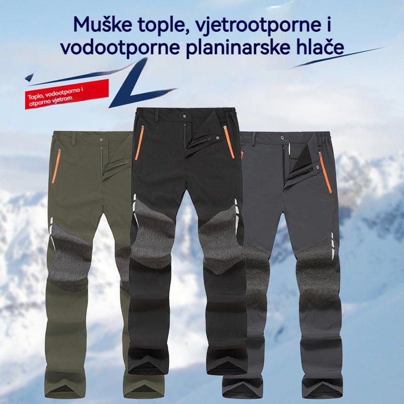 🔥【M~4XL】Pánske teplé, vetruodolné a nepremokavé turistické nohavice