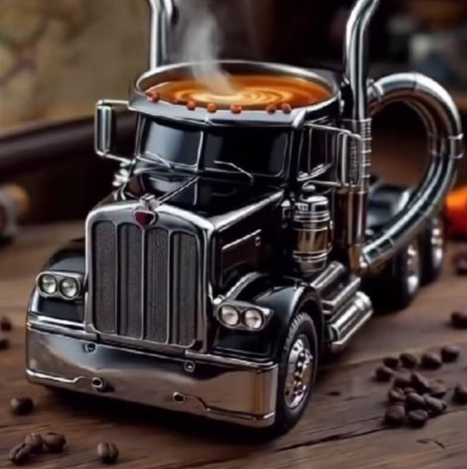 🚛 Taza de café hecha a mano en forma de camión