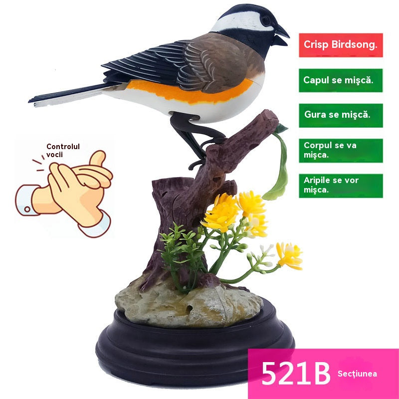 🦜🐦🐦【Compre 1 y obtenga 1 gratis】Adornos de pájaros creativos, lindos y controlados por voz para decoración de escritorio de habitación.