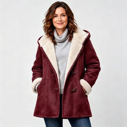 🐏🥼50% OFF💖 Elegante y cálida chaqueta de mujer con forro de gamuza sintética, tallas S-5XL, chaqueta informal de invierno