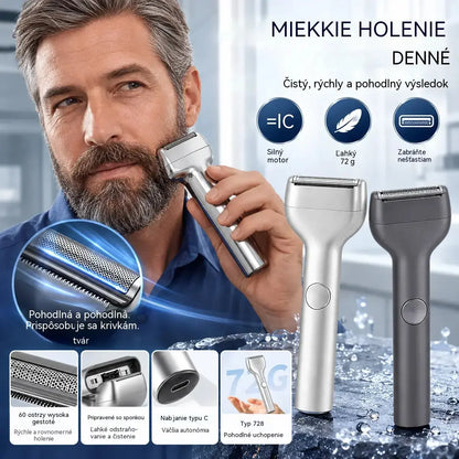Novinka – ponuka za polovičnú cenu 💥⚡ Rozlúčte sa s podráždením po holení! 🧔 Výkonný dobíjateľný elektrický holiaci strojček pre mužov.