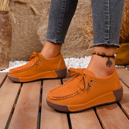 🔥🌟【50% de descuento】Zapatos de mujer con suela gruesa y punta redonda – Calzado moderno y cómodo con soporte para los pies, que absorbe los impactos y ayuda a mantener una postura correcta.