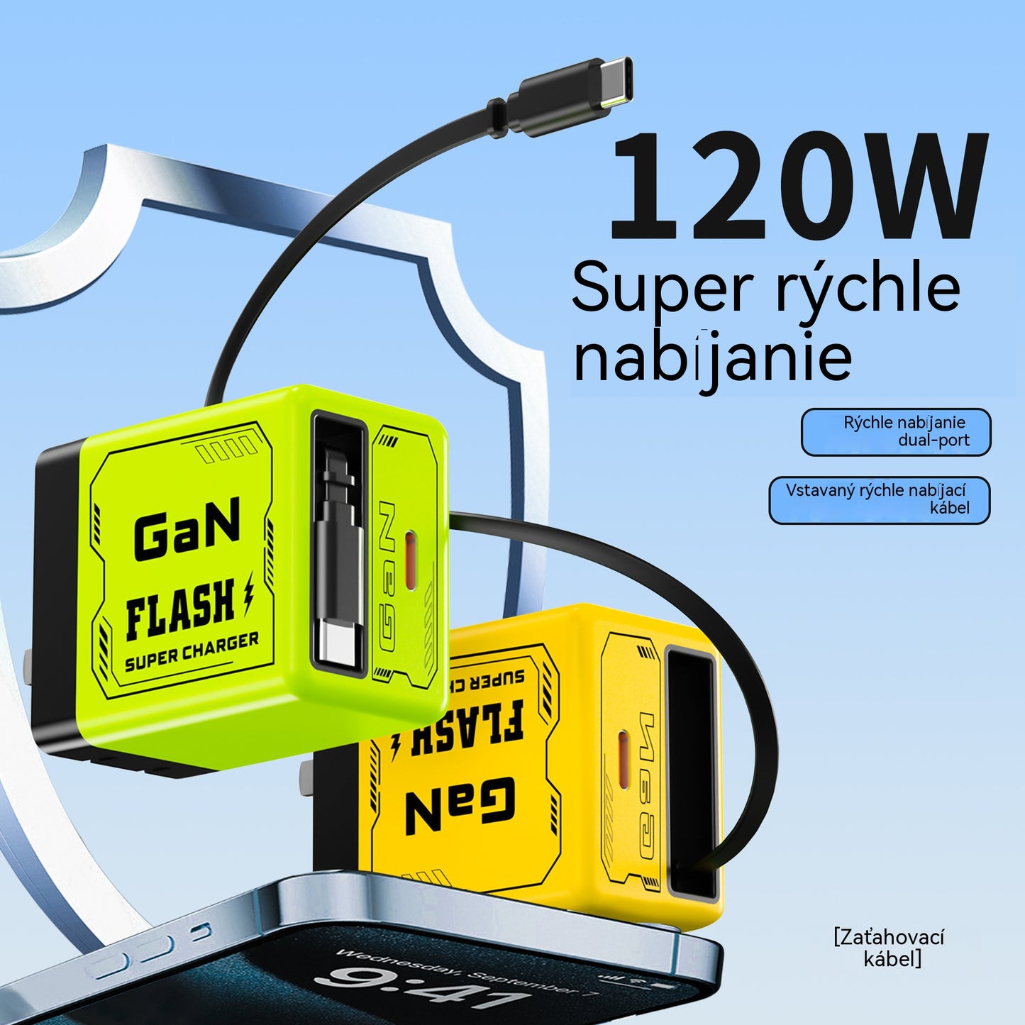 🥇⚡【50% zľava】Nástenná nabíjačka 2 v 1 z nitridu gália s navíjateľným káblom – vhodné pre všetky zariadenia, viac pohodlia pri nabíjaní