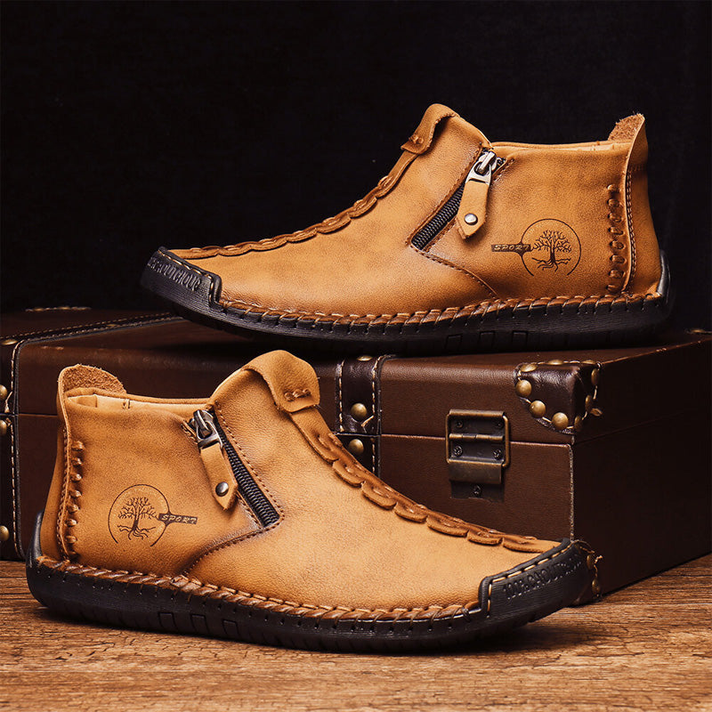 👞💥【38-48】Novedad 2025: Botas Martens para Hombre con forro de piel y cremallera – ¡Cálidas, cómodas y con estilo para los días fríos de invierno!