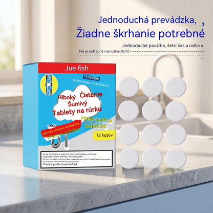 🥳3 balenia 💞 Výkonné šumivé tablety na čistenie potrubia, rýchlo rozpúšťajú mastnotu a upchatia z vlasov, antibakteriálny čistič potrubia a dezodorant pre umývadlo, toaletu a podlahové odtoky.