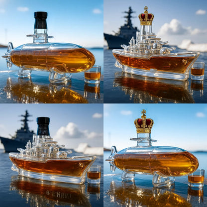 🚢 Комплект бутилки уиски със забавни дизайни | Бутилки уиски Submarine | Оригинални подаръци и стилен декор за бар