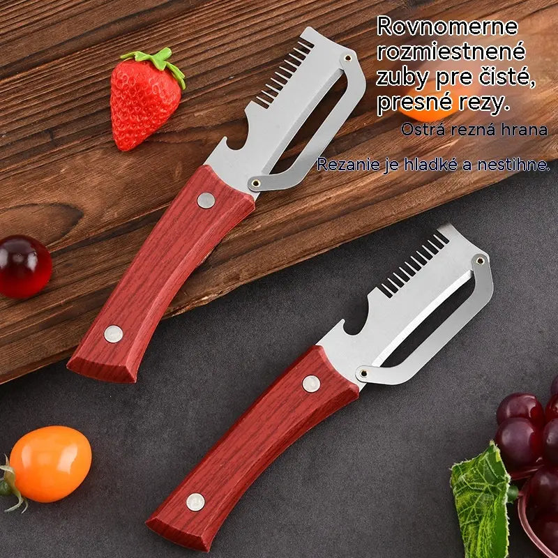 ✅Kúpte 1 kus a získajte 1 zadarmo🧅🔪 Multifunkčná kuchynská škrabka 3 v 1: Šúpe, režte a otvárajte fľaše! 🔥 (4 kusy)
