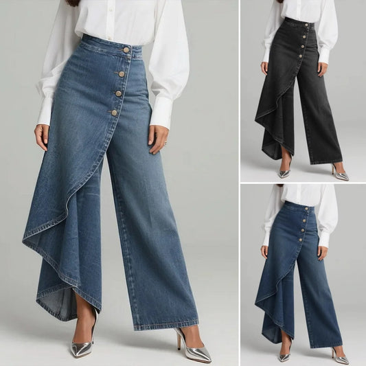 👖【50% zľava】🥇Dámske rifle s vysokým pásom a širokými nohavicami, voľný strih, elegantný dizajn.
