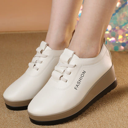 🔥🌞【35-42】Zapatos de mujer con suela gruesa de cuero – nueva tendencia de moda para el otoño, suela cómoda y suave, antideslizantes y resistentes al agua.