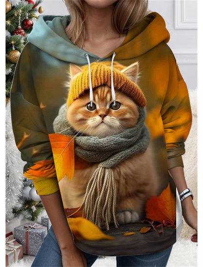🎃【Limitowana edycja zimowa】🎄【S-3XL】🐱 Damska bluza z 3D nadrukiem kota i zwierzęcia – Luksusowa, miękka i ciepła, idealna na zimę