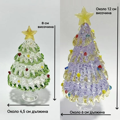 🎄🎁【Купете 1, вземете 1 безплатно】🎅Ръчно изработена стъклена коледна елха – изящни цветни орнаменти, фин ръчен релеф и елегантен празничен декор за дома