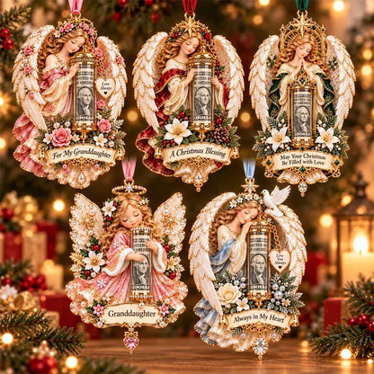 🎁 Set od 5 komada ✨ Božićni ukrasi s motivom anđela koji se mogu koristiti i kao spremnici za kovanice.
