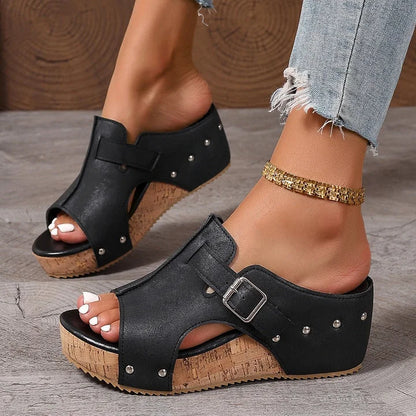 👡【50% OFF】🎀✨Elegantné dámske sandále na platforme s otvorenou špičkou – stabilné a pohodlné, ľahké a štýlové