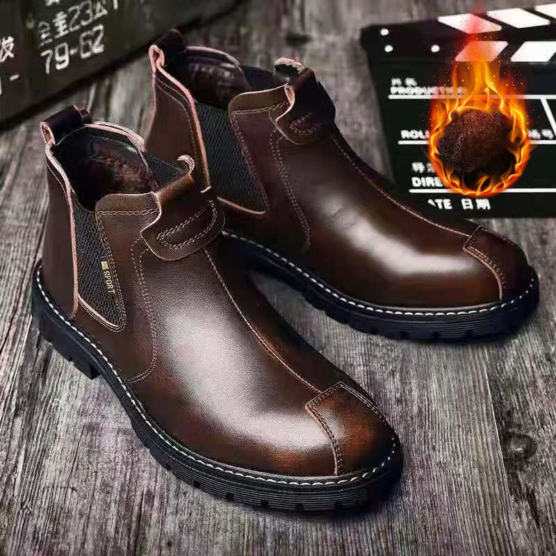 👞🌞【Zimski popust】【39-44】Elegantne muške kožne cipele s toplom podstavom - udobnost, stil i zaštita od hladnoće za svaku priliku!