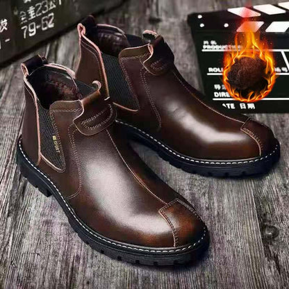 👞🌞【Zimski popust】【39-44】Elegantne muške kožne cipele s toplom podstavom - udobnost, stil i zaštita od hladnoće za svaku priliku!