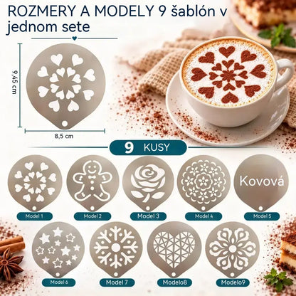 【9 položiek】☕ Nerezová oceľová forma na kávové latte art