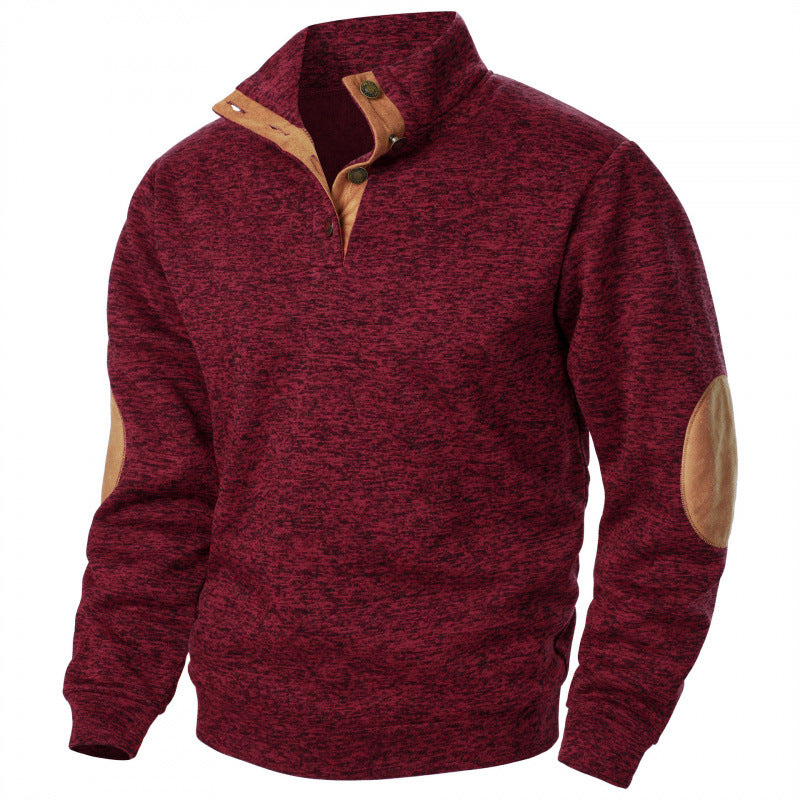 🔥【Especiales de otoño】💥Nueva Sudadera de Cuello Alto para Hombre – Estilo Casual, Cómodo y Cálido con Detalles de Cuero, Disponible en Tallas S-3XL