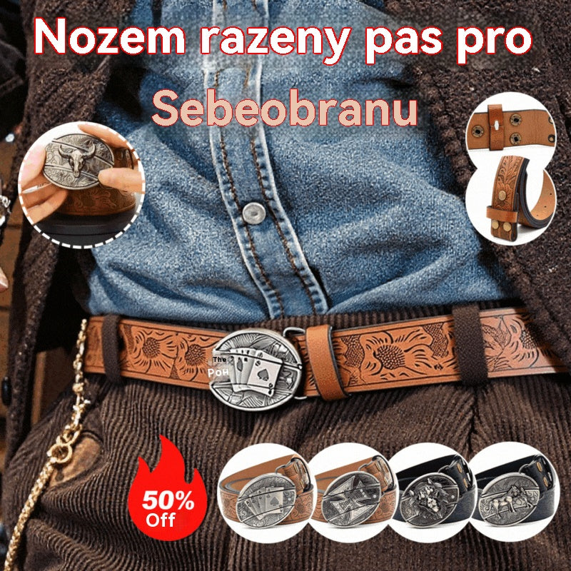 🆒🎁👍Мъжки колан с нож и релефен дизайн, индивидуален, ежедневен, универсален и модерен колан за младежи, с функция за самозащита