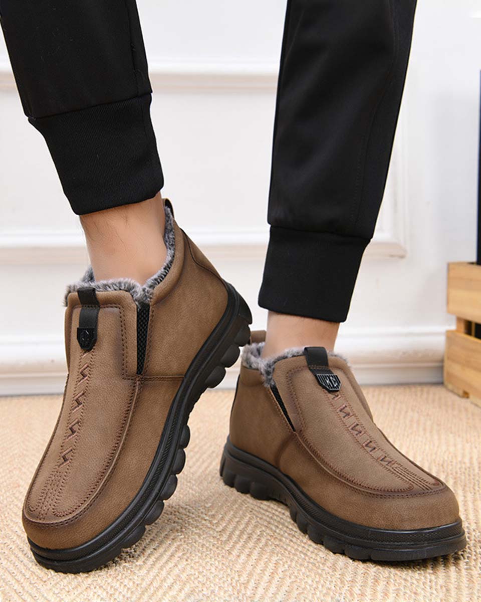 🔥【39-44】👞 Zapatos de invierno para hombre con forro cálido ✅ Antideslizantes, cómodos y fáciles de poner