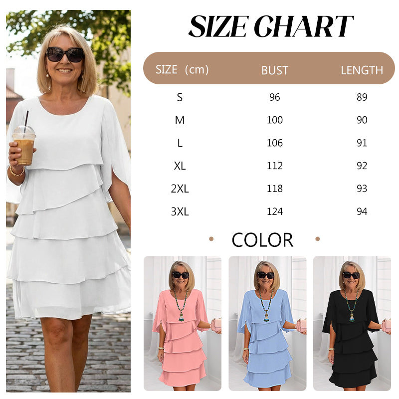 💃【S-3XL】🎁Elegantné vrstvené šaty s volánikovými rukávmi – bez námahy vytvorte štýlový vzhľad vhodný na všetky príležitosti💃