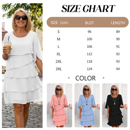 💃【S-3XL】🎁Elegantné vrstvené šaty s volánikovými rukávmi – bez námahy vytvorte štýlový vzhľad vhodný na všetky príležitosti💃