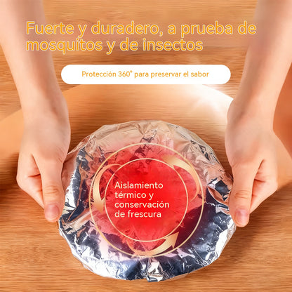 📢📢 ¡50% DE DESCUENTO!⏰【100 piezas】 Cubierta aislante de papel de aluminio Se colocan en segundos, se adaptan a distintos tamaños y mantienen tus alimentos protegidos.