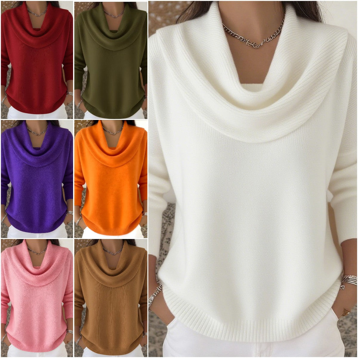 🔥【Kúp 1 a 1 zadarmo】Nový elegantný jednofarebný sveter s dlhým rukávom na jeseň/zimu 2025 – Pohodlie, štýl a teplo na chladné dni