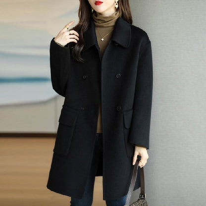 ✨🍂【Jesienna nowość🔥】【M-3XL】Nowy, modny i uniwersalny dwustronny płaszcz z kaszmiru i wełny