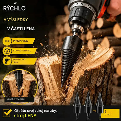 🔥【32 mm vrták na štiepanie dreva + 3 typy stopiek】⚙️ Elektrický vrták na štiepanie dreva z vystuženej ocele – výkonný, efektívny a bez námahy.
