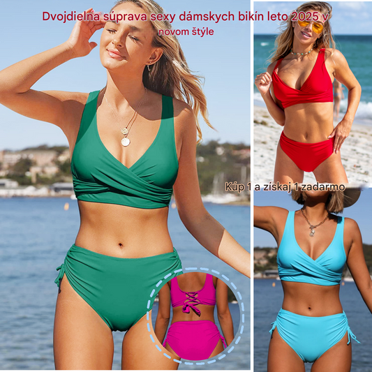 🏖️👙【Letný výpredaj】🌴【S-3XL】2025 dámske przedníkové Jednofarebné plavky v novom letnom štýle, Jednoduché, rýchloschnúce, pohodlné a priedušné bikiny. 