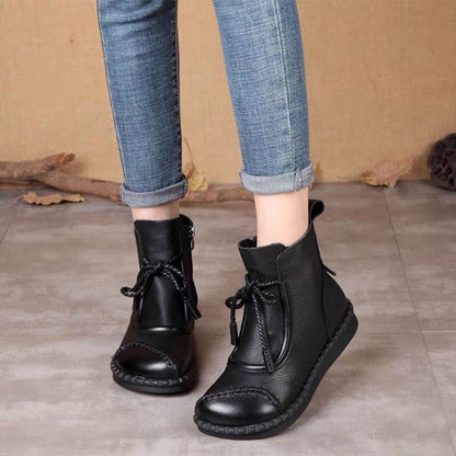 👢✨【35-40】Botas retro de cuero suave para mujer – ¡Comodidad y elegancia para el uso diario!
