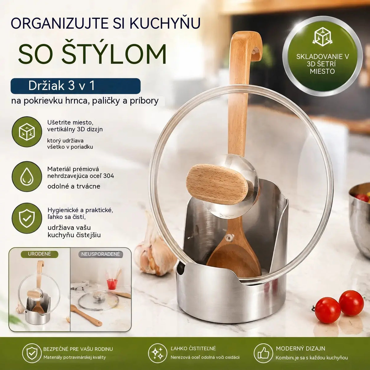 🔥【Kúpte jeden, druhý získate zadarmo】🥄 Multifunkčný organizér na kuchynské náčinie: všetko prehľadne usporiadané a vždy poruke ✨🏠