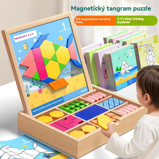 ✨【50% zľava】🧩Magnetická tangramová skladačka pre deti – rozvíja logiku, kreativitu a sústredenie, stovky kombinácií a nekonečná zábava