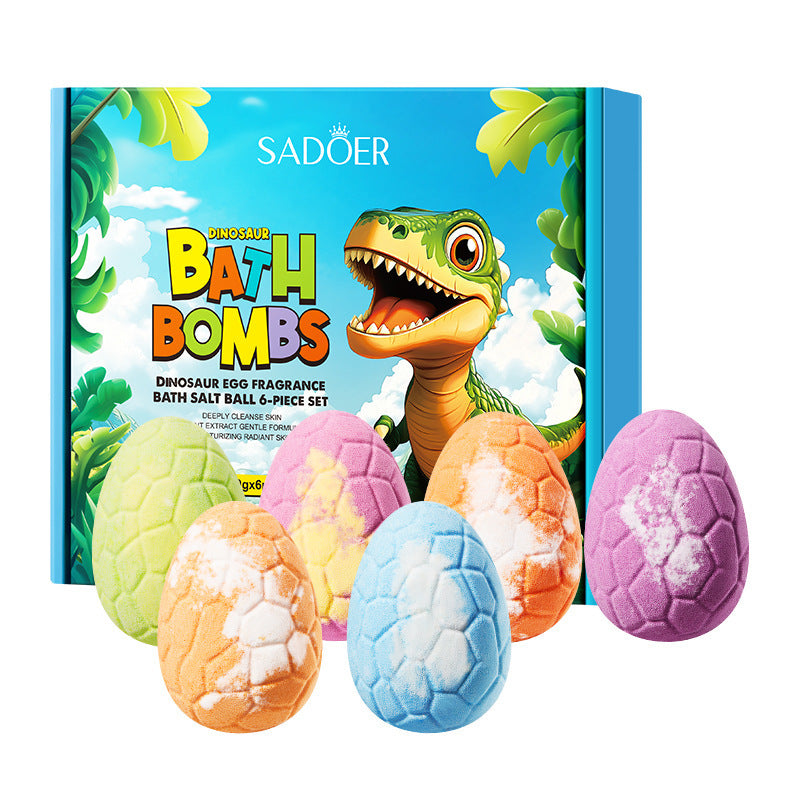 💦【50% zľava】🔮Sada guľôčok so soľou do kúpeľa v tvare dinosaurieho vajíčka, dlhotrvajúca voňavá čistiaca soľ do kúpeľa - každá bomba skrýva inú dinosauří hračku【6 guľôčok】