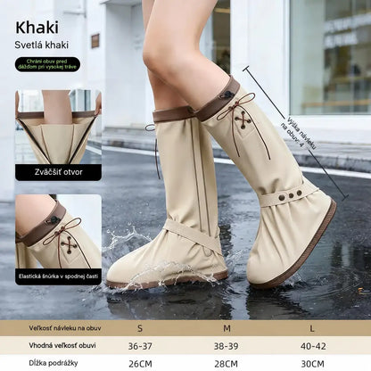🌧️👟 Nepremokavé skladacie návleky na topánky – veľkosti S/M/L (36–42), 4 farby, protišmyková podrážka, výška 41 cm.